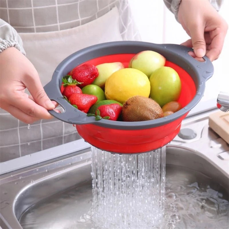 Collapsible Drainer Fruit Vegetable Washing Basket Foldable Strainer